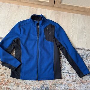 Spyder Men's Raider full-zip fleece jacket in blue and black